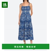 美国直邮 Sea 蓝色刺绣无袖 1h可退 字形连衣裙