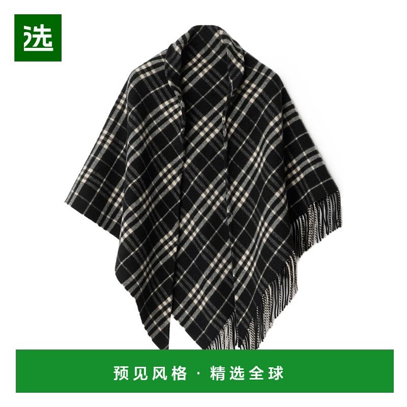 香港直邮Burberry 格纹斗篷 81131291羊绒羊毛博柏利