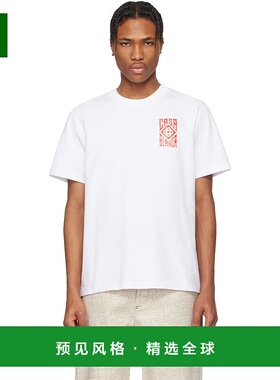 1h可退 香港直邮Casablanca 男士 白色 Gothic Logo T 恤 MS25JTS