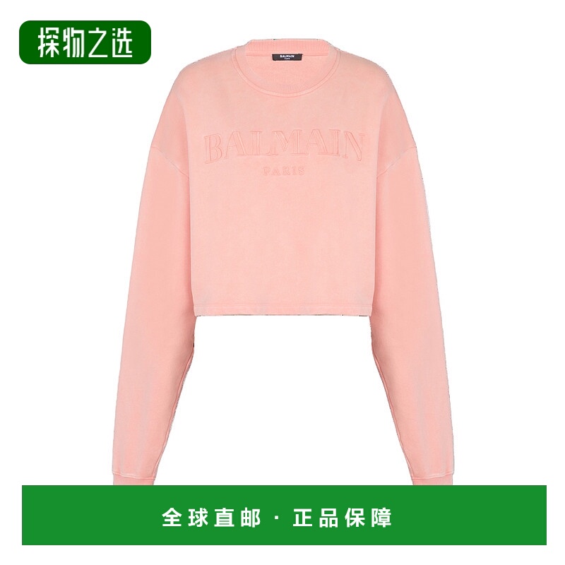 香港直邮Balmain 圆领短款卫衣 DF1JO006BC72长袖