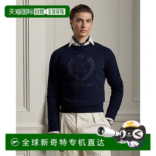 欧洲直邮RALPH LAUREN拉夫劳伦 Purple Label刺绣徽章羊毛运动衫