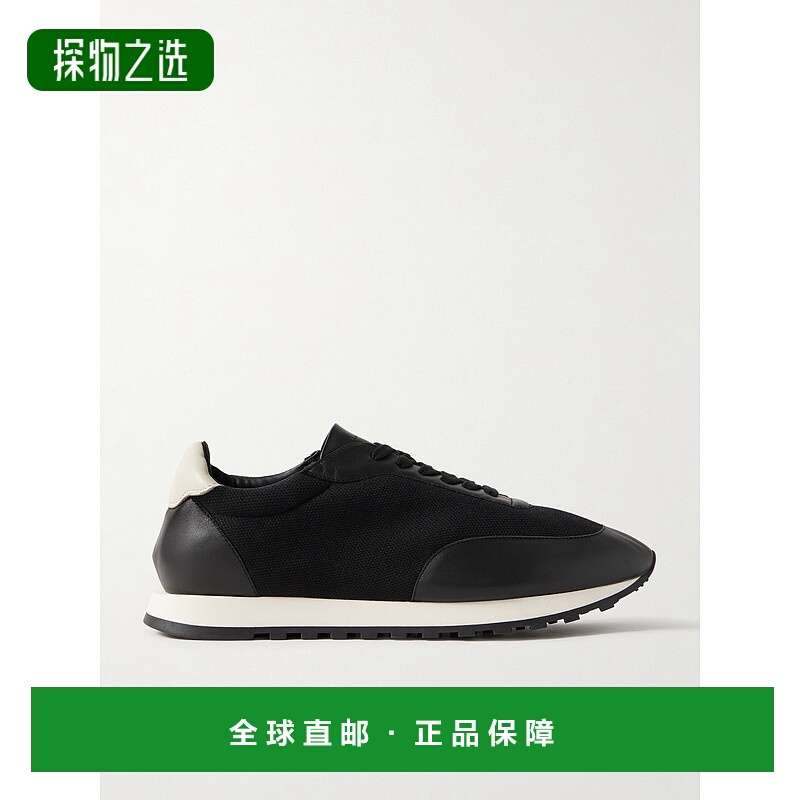 香港直邮The Row 男士 Owen 皮革边网纱运动鞋 F2021W20N60BLW