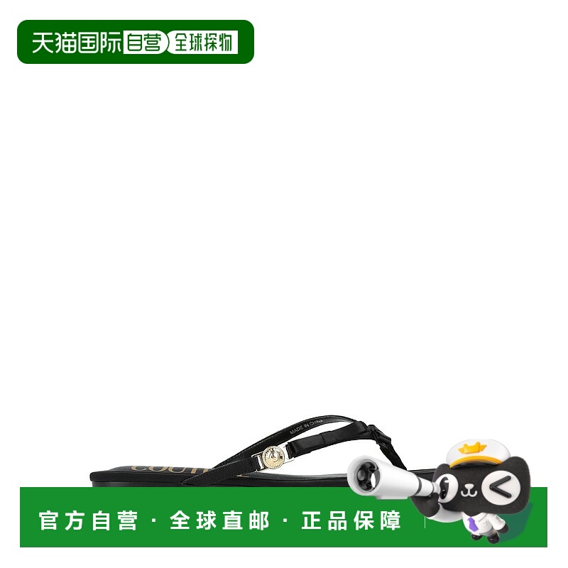 1h可退 香港直邮Versace Jeans 范思哲 女士 人字拖 black黑色 舒