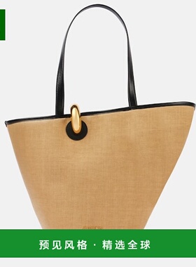 1h可退 香港直邮Jacquemus 女士 Le Bambola 皮革饰边篮子包包