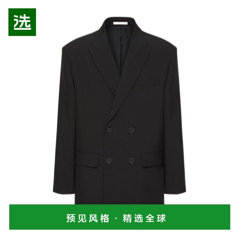 【99新未使用】香港直邮Valentino 羊毛双排扣西装外套 3V3CEE318