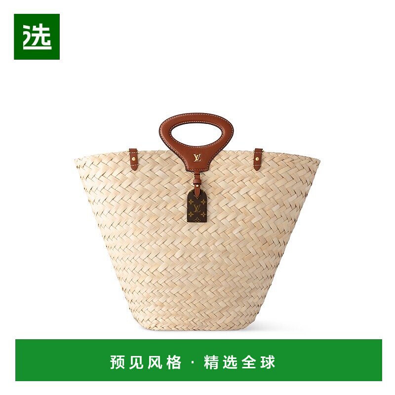 1h可退 欧洲直邮LV/路易威登 Rivage GM女士米色棕榈叶手提包