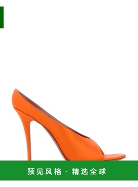 1h可退 香港直邮Amina Muaddi 女士 ANOK 105 橙色绸缎凉拖 ANOKS