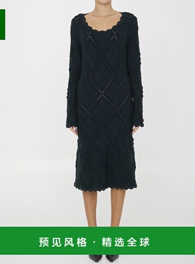 1h可退 香港直邮潮奢 Burberry 巴宝莉 女士 ARAN 针织羊毛连衣裙