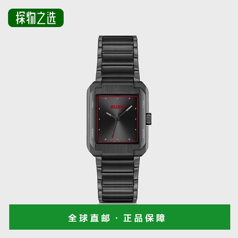 自营欧洲直邮HUGO BOSS雨果HUGO RED带红色细节的黑色钢质腕表新 - 封面