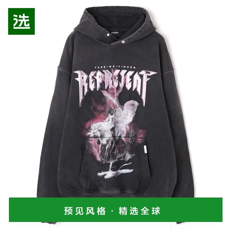 韩国直邮REPRESENT MH4018 20 连帽拉链衫 100%纯棉 日常潮流服饰