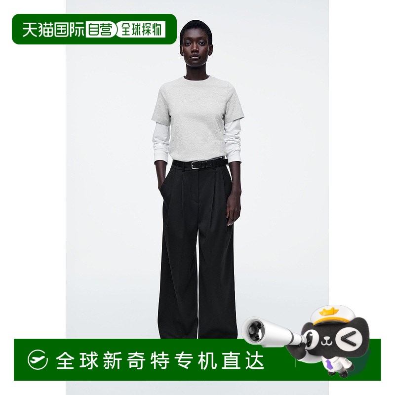 欧洲直邮COS 女士绿色皮革休闲运动鞋新款