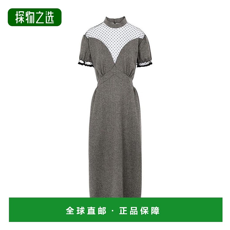香港直邮Maison Margiela 半透明拼接人字纹图案连衣裙 S51CU0244