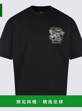 1h可退 香港直邮AMIRI 男士 黑色棉质T恤 AMJYTE1237 black黑色