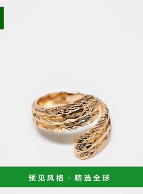 1h可退 香港直邮ASOS 女士 around molten 设计裹式纹理色调戒指(