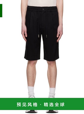 1h可退 香港直邮Feng Chen Wang 男士 黑色褶裥短裤 FMS15ST01