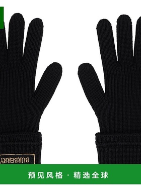 1h可退 香港直邮Burberry 巴宝莉 女士 黑色 Logo Patch Wool 手