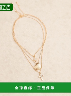 香港直邮ASOS 男士 设计多晶石坠饰项链(三件套)(金色)