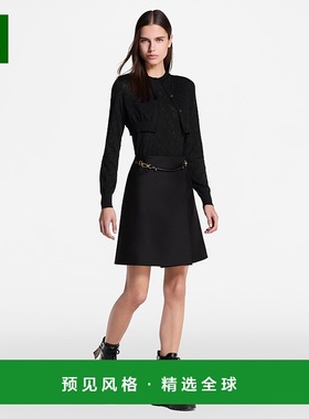 1h可退 欧洲直邮LV路易威登 District系列女士黑色小牛皮系带短靴