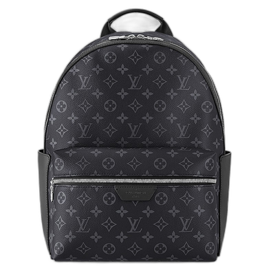 欧洲直邮LV/路易威登23新款 男士小号黑色老花帆布制双拉链双肩包