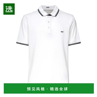 香港直邮FAY 男士T恤 NPMB250140STDWB001 SS2025 白色 Pique Pol