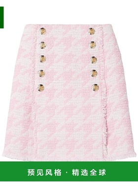 香港直邮Balmain 纽扣缀饰半身裙 FF1LBA92CG17a字裙