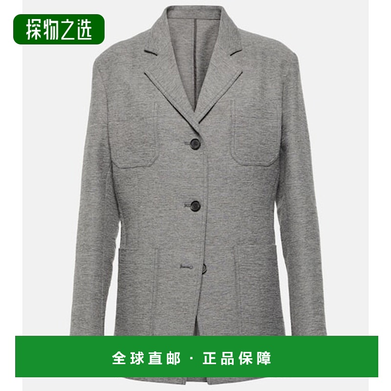 香港直邮TOTÊME 女士 合身羊毛混纺西装外套 grey灰色 舒适时尚
