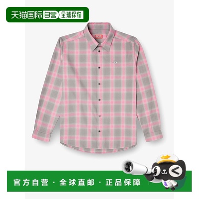 1h可退 香港直邮Diesel 迪赛 男士 S-Simply 格纹棉混纺衬衫 A185