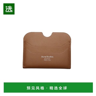 欧洲直邮ACNE STUDIO男女同款棕色牛皮印花LOGO字体软质卡包