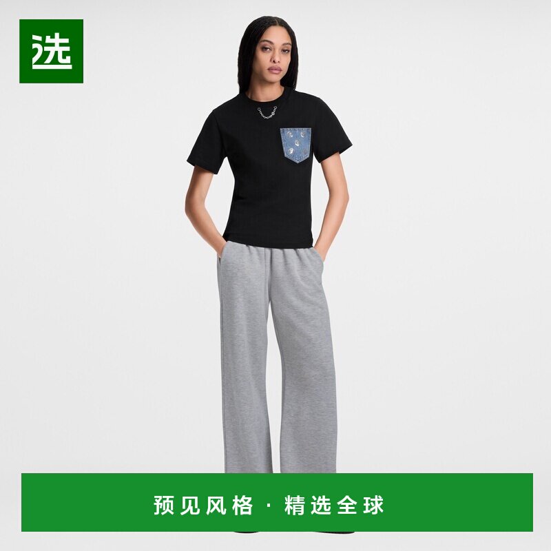 1h可退 欧洲直邮LV路易威登 Monogram女士黑色棉圆领短袖T恤