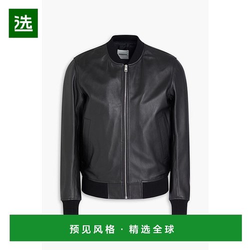 1h可退 香港直邮Sandro 男士 皮革短夹克 SHPBL00625NOIR