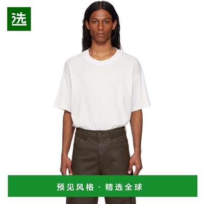 1h可退 香港直邮Bode 男士 灰白色 Salt Marsh 系列珠饰 T 恤 MRS