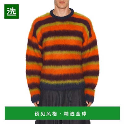 1h可退 香港直邮Brain Dead 男士 Blurry Lines 羊驼毛圆领毛衣 B