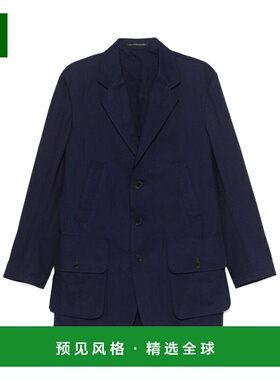 香港直邮YOHJI YAMAMOTO 男士西服 HPJ050041 SS2025 蓝色 单排扣