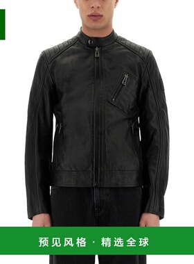 香港直邮BELSTAFF 男士夹克 100038BLACK CO 黑色 羊皮夹克