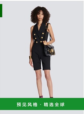 香港直邮Balmain 弹性粒面连体裤 AF1PT040CC77套装