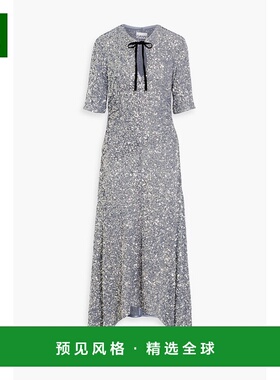 1h可退 香港直邮GANNI 甘尼 女士 珠片弹性网纱长款连衣裙 F92466