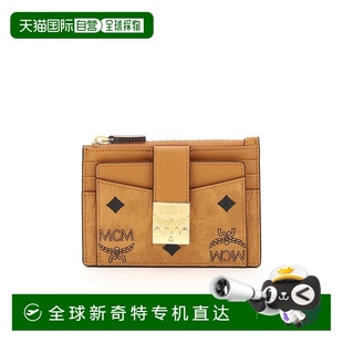 复古简约 欧洲直邮mcm女士钱包卡片夹小牛皮logo印花小巧便携时尚