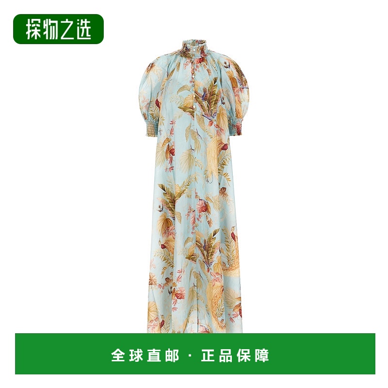 香港直邮ZIMMERMANN女士 Ascension印花真丝连衣裙 4554DSS253A