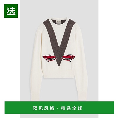 香港直邮KHAITE 女士 Mavis 嵌花羊绒背心毛衣 9374639IVORYMULTI