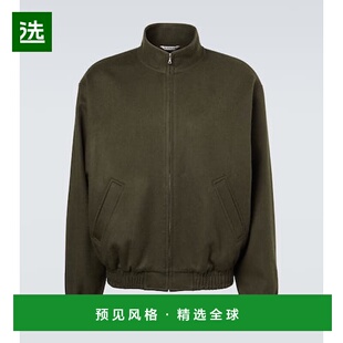 1h可退 香港直邮AURALEE 男士 驼绒法兰绒宽身束腰夹克 green绿色