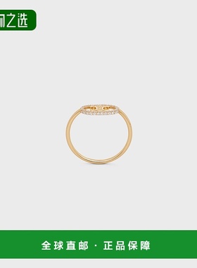 欧洲直邮CELINE 女士MAILLON TRIOMPHE黄色镶钻戒指