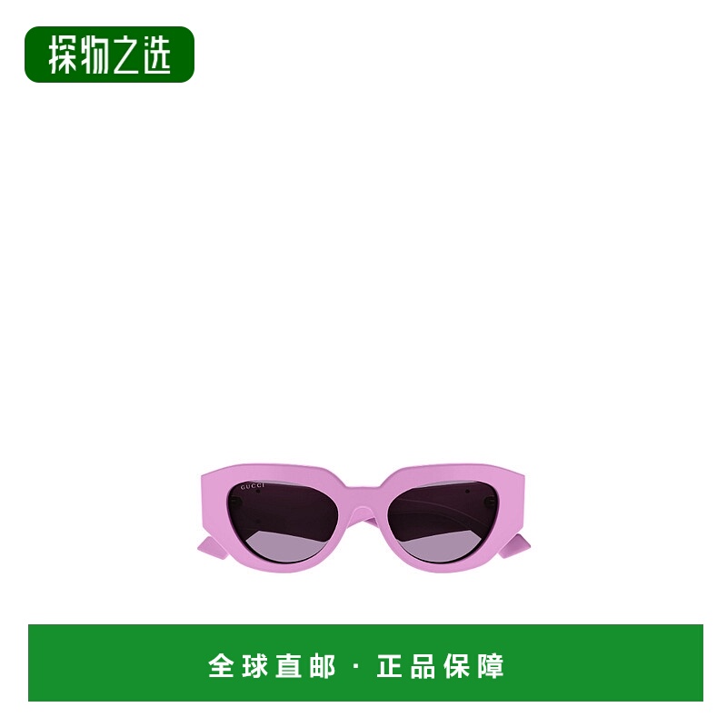 Gucci 几何框太阳镜 GG1421S古驰正品百搭显脸小高级感猫眼