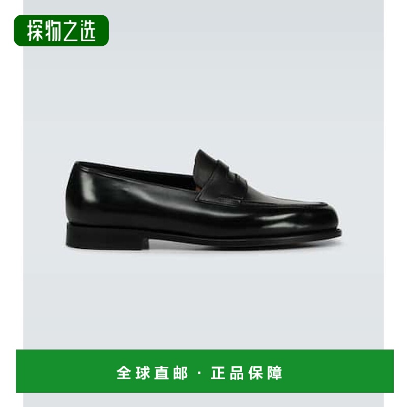1h可退 香港直邮John Lobb 男士 Lopez 皮质乐福鞋 black黑色 舒