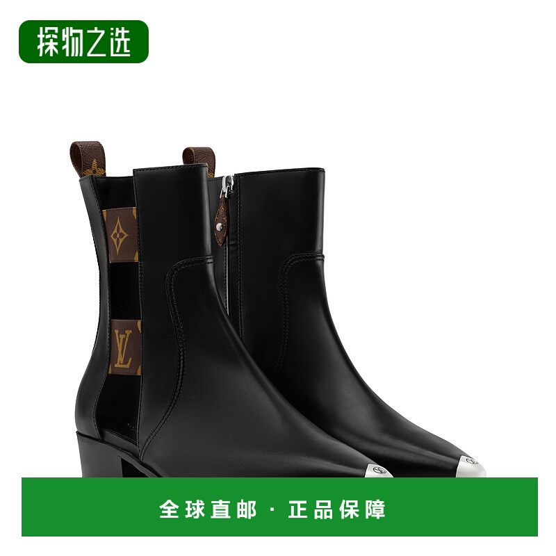 1h可退 欧洲直邮LV路易威登 Devon系列女士黑色小牛皮侧面拉链短