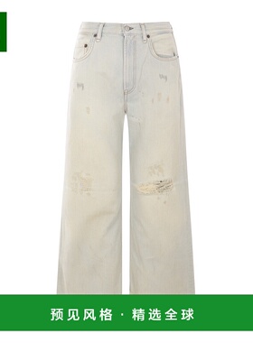 香港直邮AcneStudios女士腰带环牛仔长裤白色直筒潮流A00510旅行