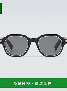 1h可退 香港直邮Zegna 杰尼亚 男士 方框太阳眼镜 black黑色 舒适