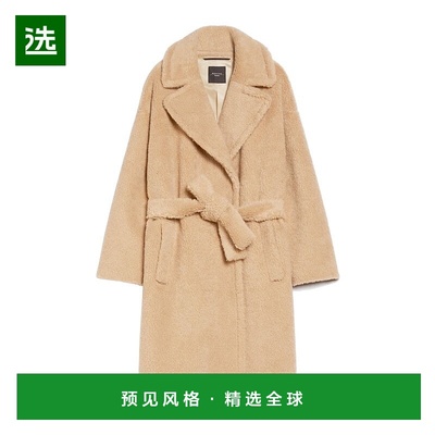 欧洲直邮MAX MARA Weekend 经典 女士米色羊毛混纺配腰带大衣