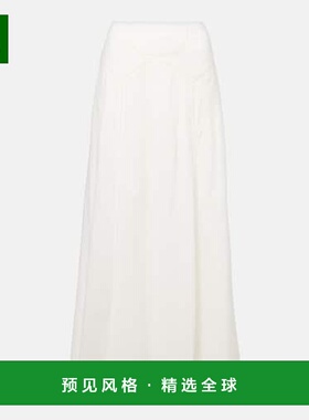 1h可退 香港直邮RIXO 女士 Vienne 刺绣棉质长款半身裙 white白色