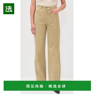 1h可退 香港直邮Haikure 女士 Korea 绒面革长裤 beige米色 舒适