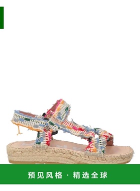 1h可退 香港直邮manebi 女士 帆布面凉鞋 blue蓝色 舒适时尚